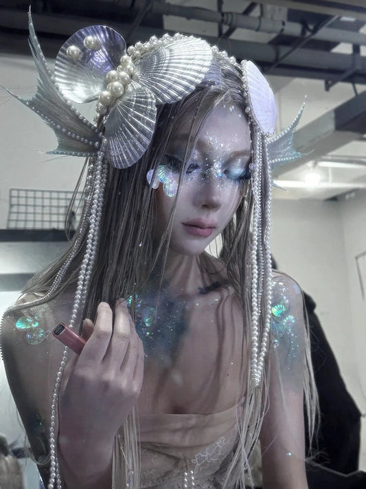 Sea Shell and Bead Chain Design Fairy Goth Mermaid Headpieces Set
