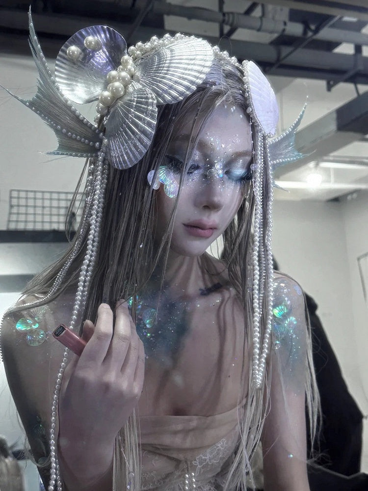 Sea Shell and Bead Chain Design Fairy Goth Mermaid Headpieces Set