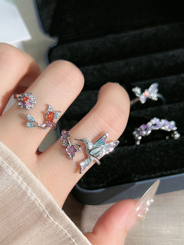 2 Options Y2K Bittersweet Floral And Bird Design Ring