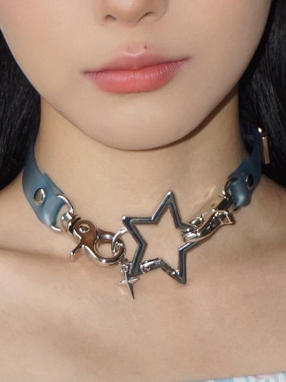 Green/Blue Punk Star Choker