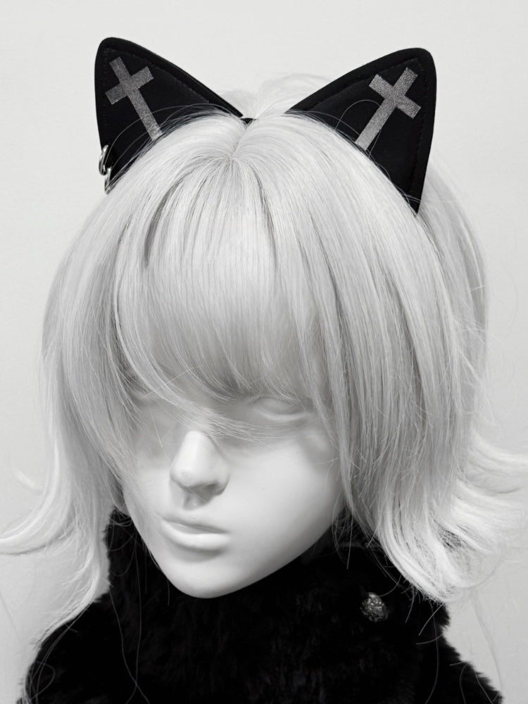 Black Punk Cat Ears Design KC