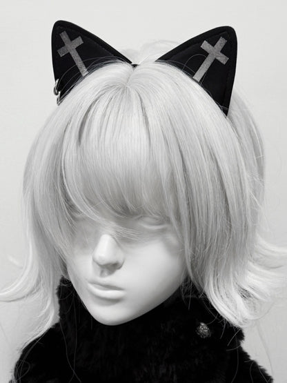 Black Punk Cat Ears Design KC
