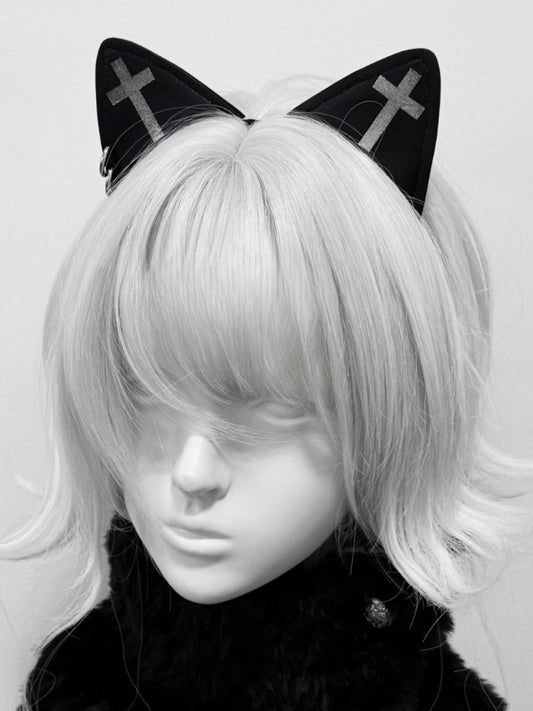 Black Punk Cat Ears Design KC
