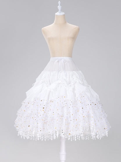 Glittering Stars Adjustable Length Gorgeous Fish-bone Petticoat White/Beige/Black