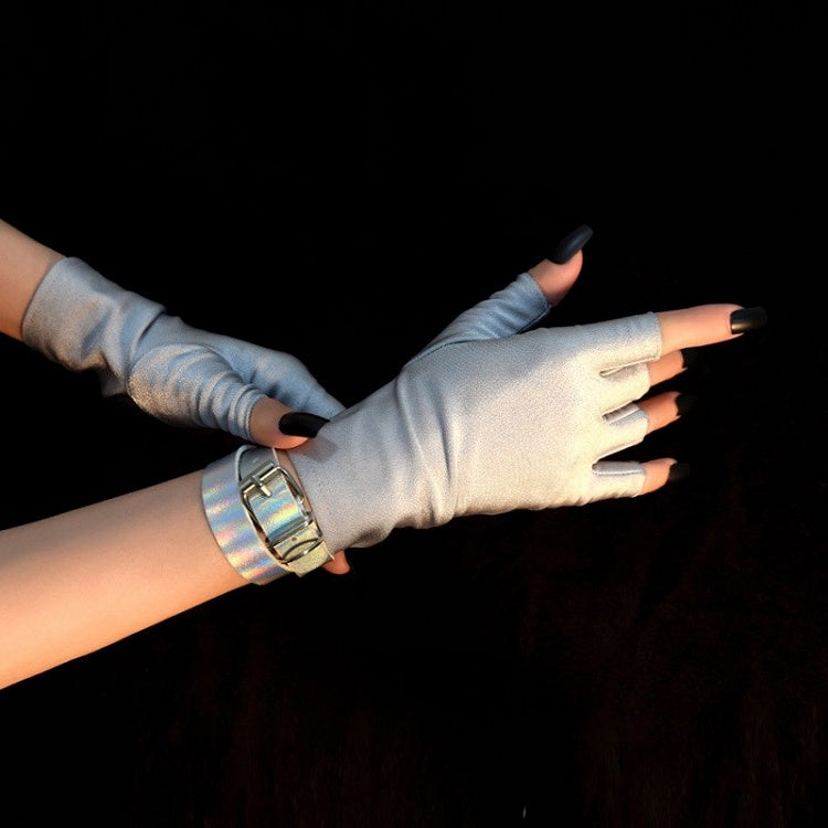 Silver Cyberpunk Finger Gloves + Silver Bracelet