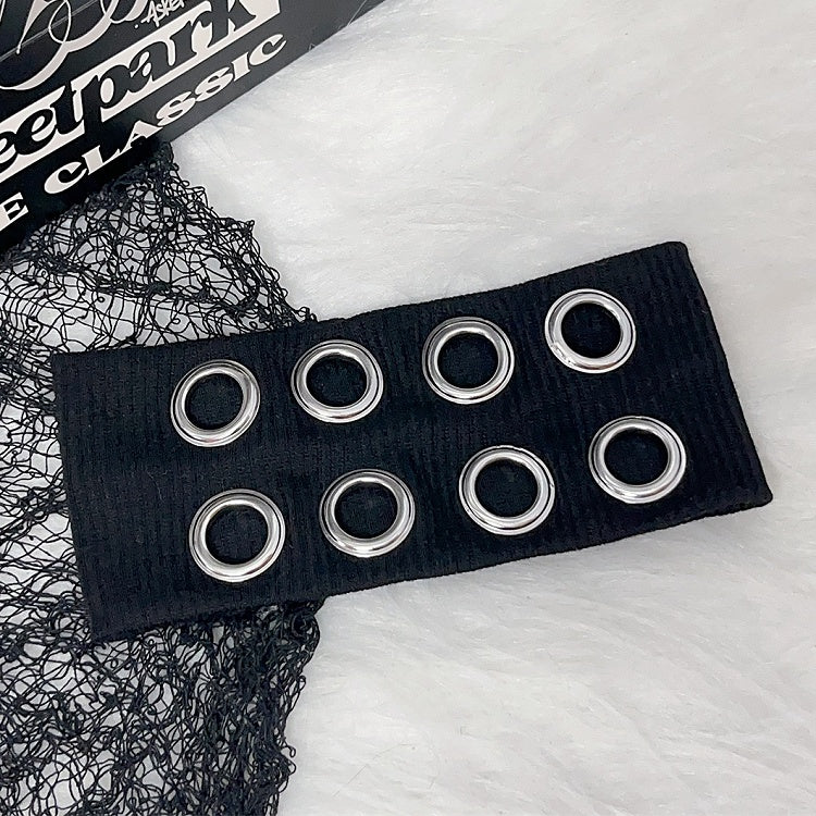 Black Y2K Pop Punk Cutout Details Hairband