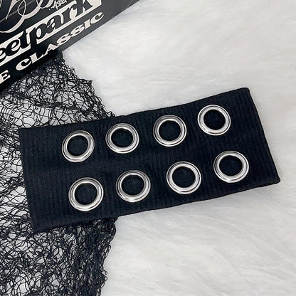 Black Y2K Pop Punk Cutout Details Hairband