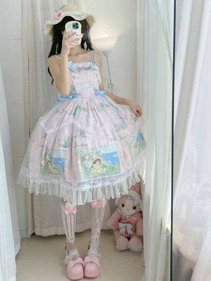 White/Black Lolita Y2K Under-knee Stockings With Pink Rabbit Ears And Bowknot Details