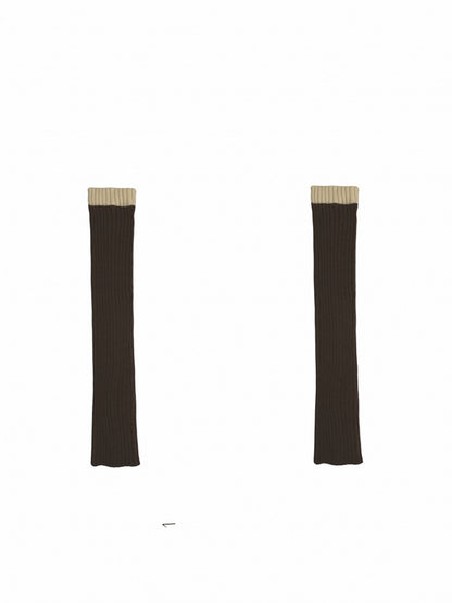 5 Colors Contrast Trim Knitted Leg Warmers
