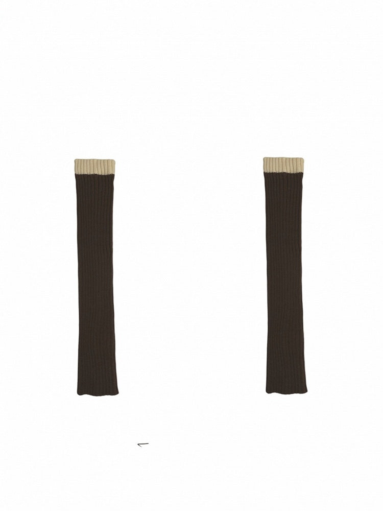 5 Colors Contrast Trim Knitted Leg Warmers