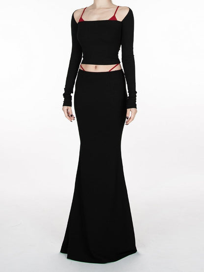 Black Floor Length Glamorous Mermaid Skirt