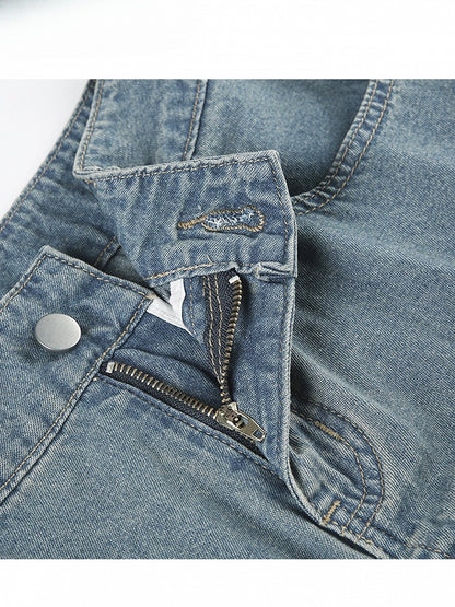 Blue Daily Kawaii Denim Skirt