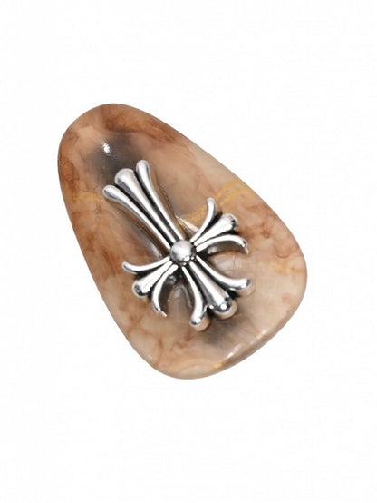 Brown/Dark Gray Punk Cross Hairclip