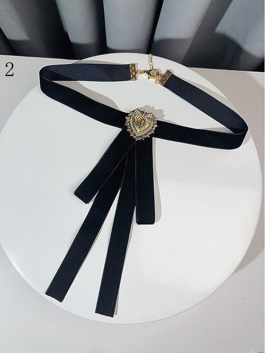 6 Options Beaded Heart Design Bow Tie