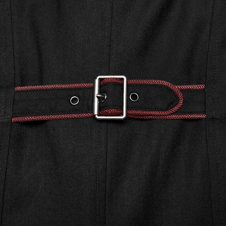 Black and Red Military Coat