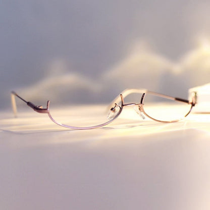 Cyberpunk Rose Gold Semi-rimless Glasses Y2K Lensless Eyeglasses Frame