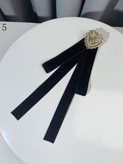 6 Options Beaded Heart Design Bow Tie