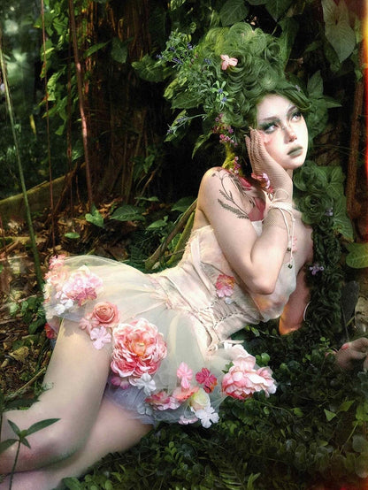 Fairy Floral Petticoat with Bloomer Shorts Lining