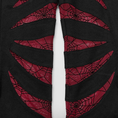 Black and Red Goth Pointed Flared Trousers