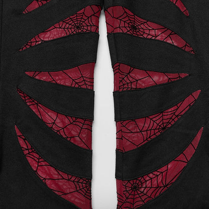 Black and Red Goth Pointed Flared Trousers