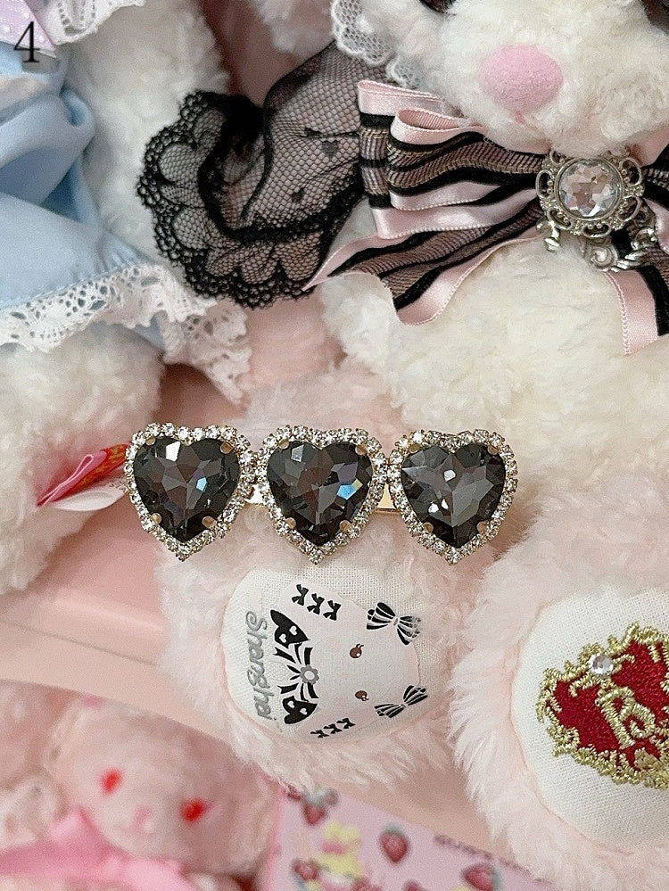 11 Options Rhinestone Heart Hairclip