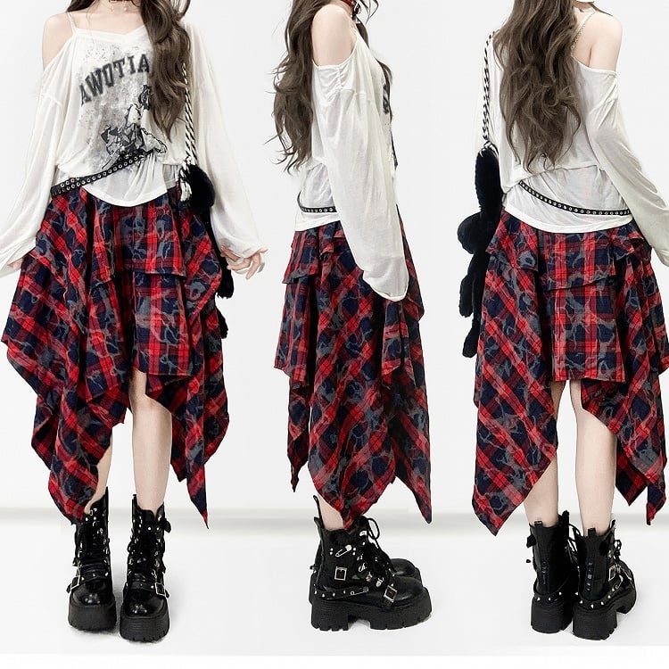 White Asymmetrical Neckline Print Design Long Sleeves Top