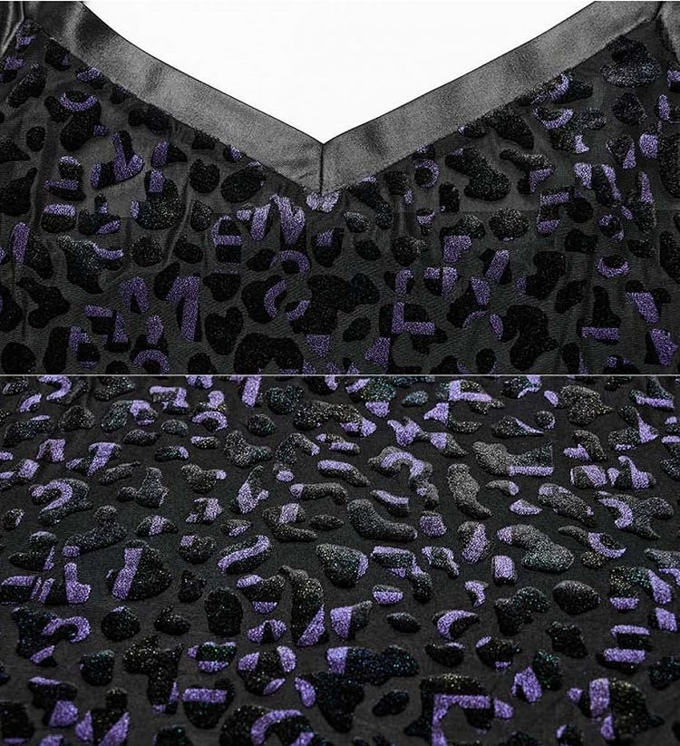 Plus Size Leopard Black and Purple Goth Camisole