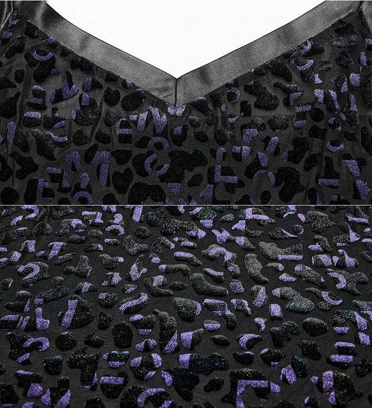 Plus Size Leopard Black and Purple Goth Camisole