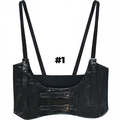 2 Options Black PU Buckle Corset Belt
