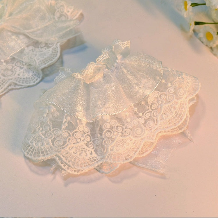 Black/White Bowknot Decorated Lace Wrist Cuffs