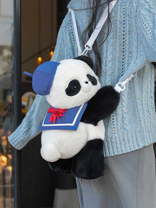 Blue Bowknot Decorated Sailor Collar + Blue Hat Middle/Large Size