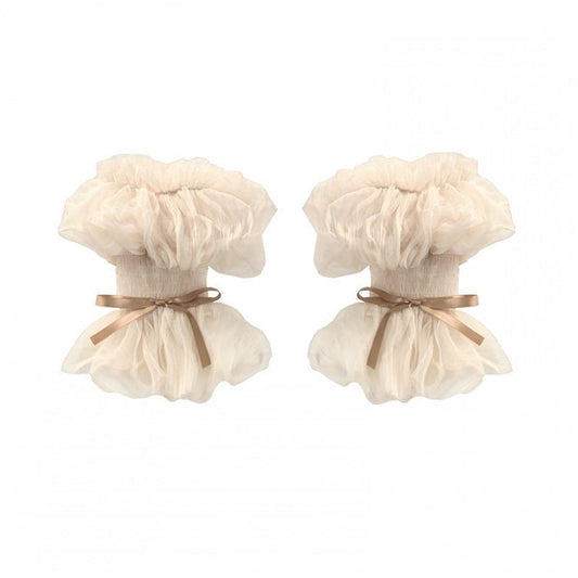 Cream Tulle Puff Sleeves