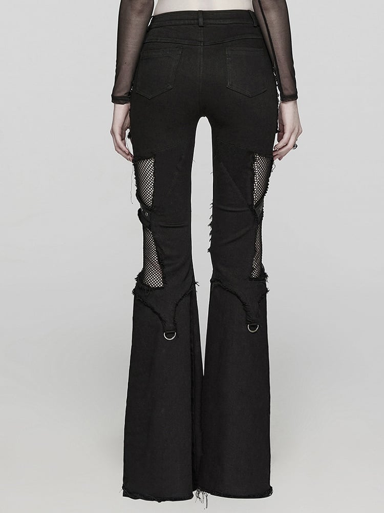 Black Punk Hollow Cross Pants