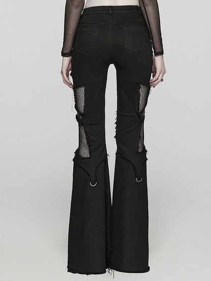 Black Punk Hollow Cross Pants