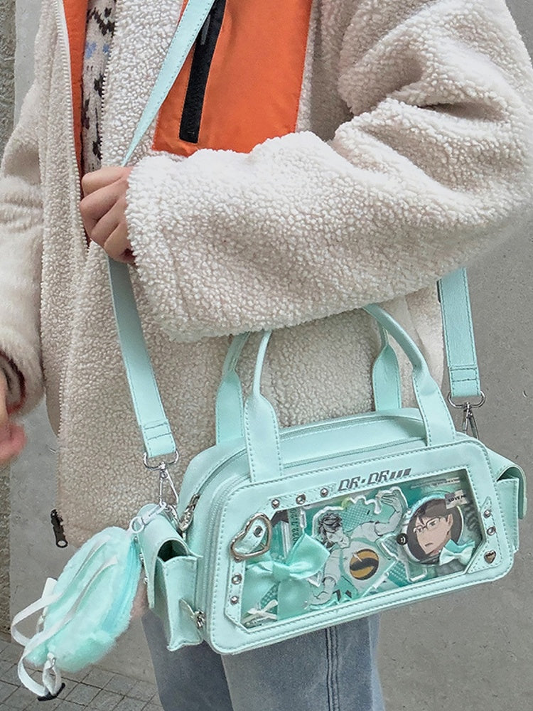 Green Heart Buckle Decorated Ita Bag