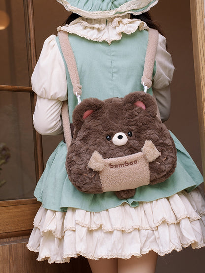 Brown Plush Cute Bear Backpack