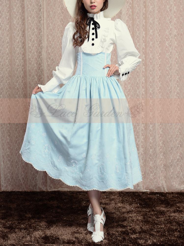 High Collar Vintage Blouse