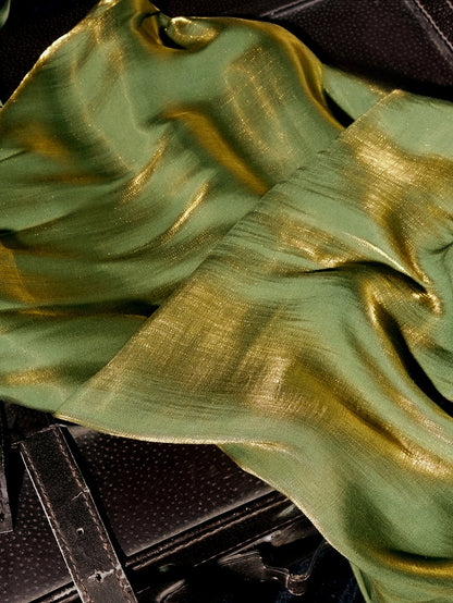 Green Asymmetrical Flounce Hem Summer Cami Dress