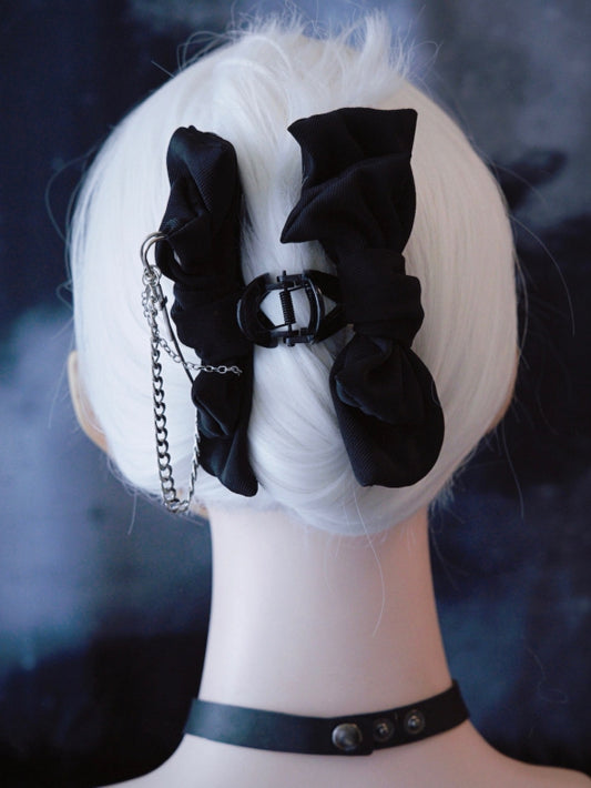 Black Bowknot With Cross Decorated Claw Clip