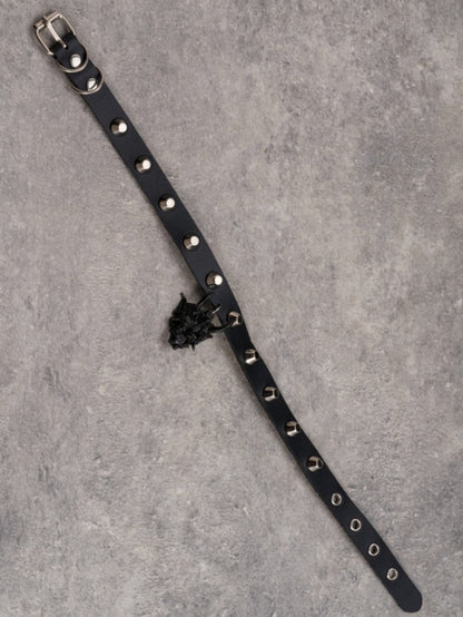 Black Gothic Demon Mask Pendant Studs Design Buckle Choker