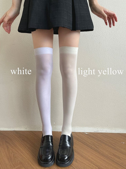 White/Milk White/Black Overknee Stockings