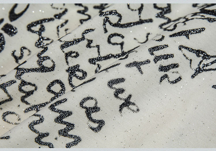 Lace-up Detail Letters Print Beige Buckle Strap Design Punk Rock Strapless Dress