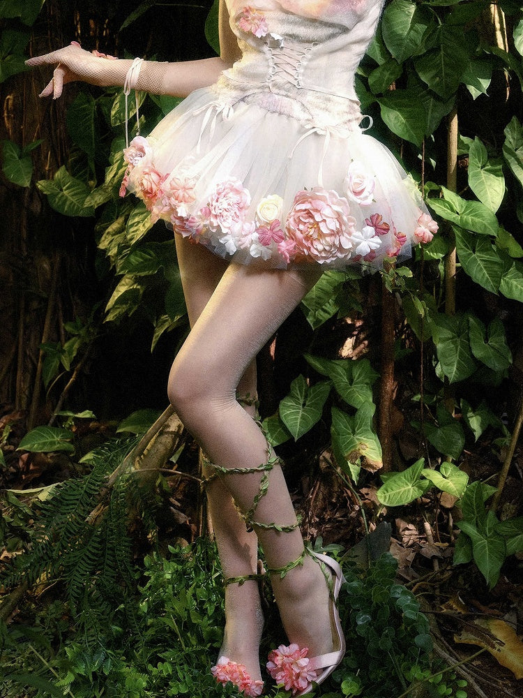 Fairy Floral Petticoat with Bloomer Shorts Lining