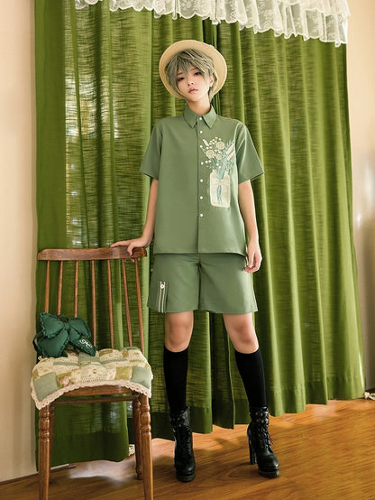 Season of Blossoms Prince Green Ouji Lolita Shorts
