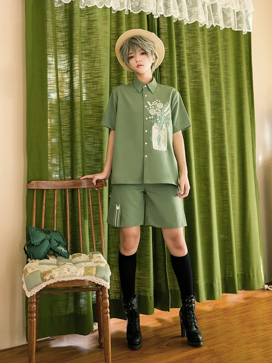 Season of Blossoms Prince Green Ouji Lolita Shorts