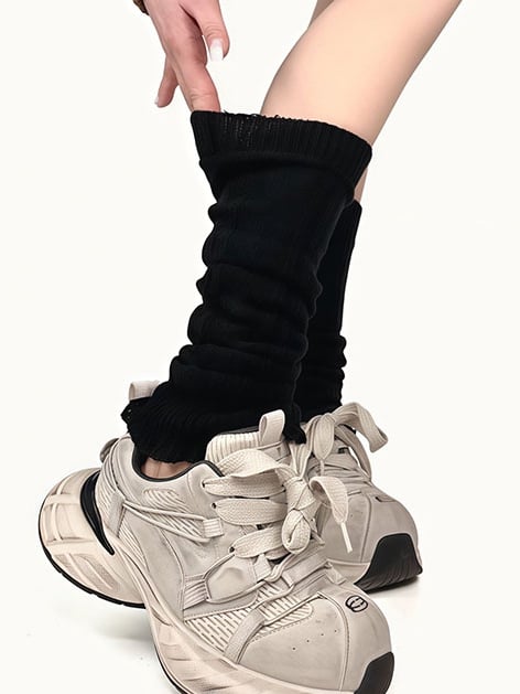 Blue/Yellow/Black/White Knitted Leg Warmers