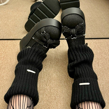 Spike Studs Bow Accents Black Cross Gothic Platforms Punk Shoes