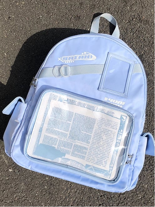 Blue Large Capacity Unisex Daily Star Decoration Ita Backpack