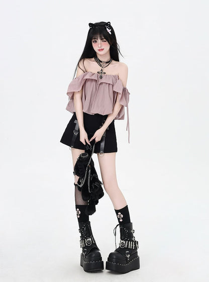 Dusty Pink Three Ways Wear Top/Bubble Skirt