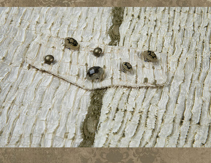 Single Back Vent White Textured Blazer